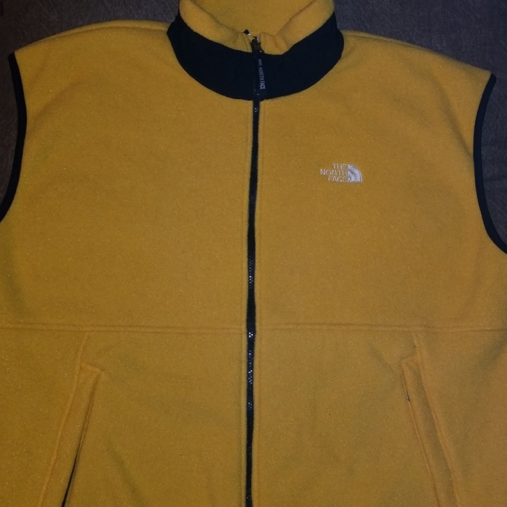 Northface golden yellow fleece vest